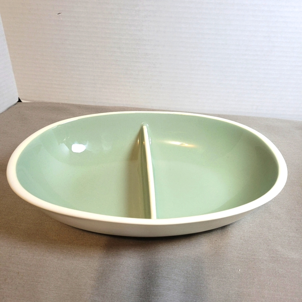 Vintage Harkerware divided serving dish